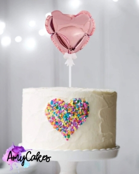 Cake Topper - Foli Balloon Heart - Rose Gold